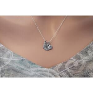 Sterling Silver Sloth Charm Necklace, Sloth Pendant Necklace